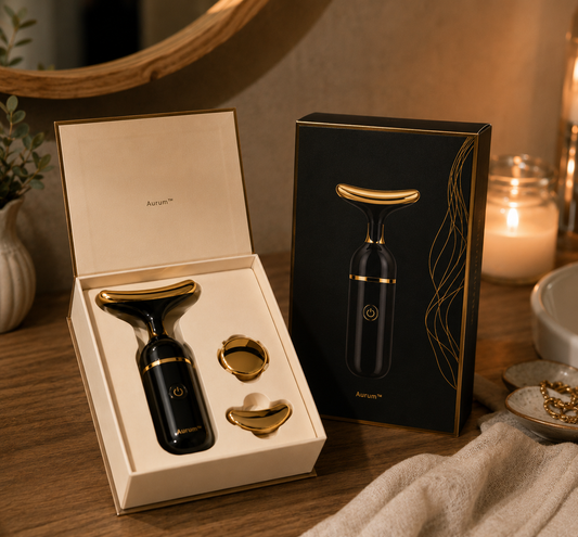 Aurelia™ Masajeador Facial 3 en 1 con Tecnología de Oro